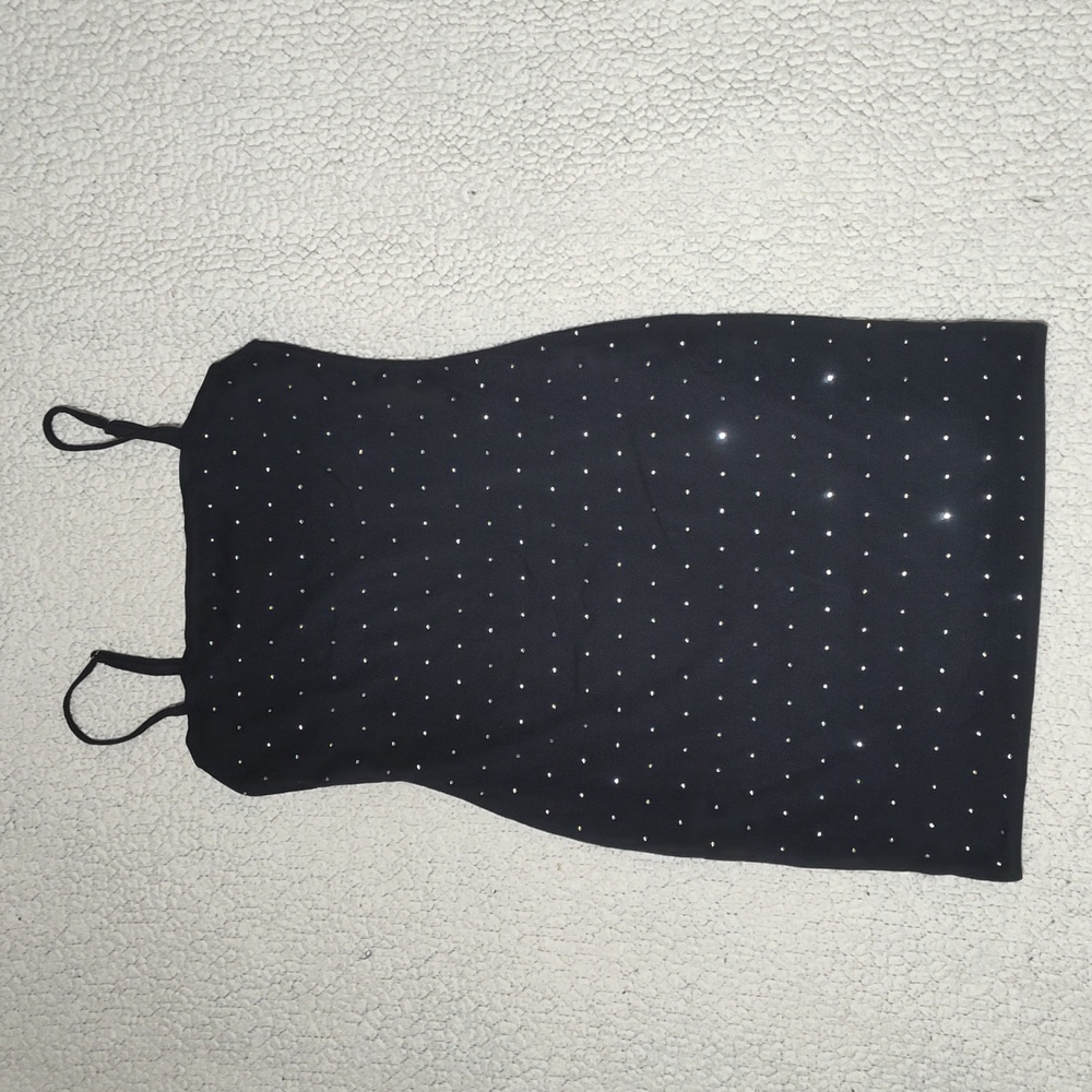 Forever 21 Zipperless Gem-Studded Slip-on Black Dress in Women's Size Medium